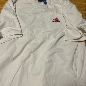 Adidas Men's White Tee with Red Logo great material and the back is nice design